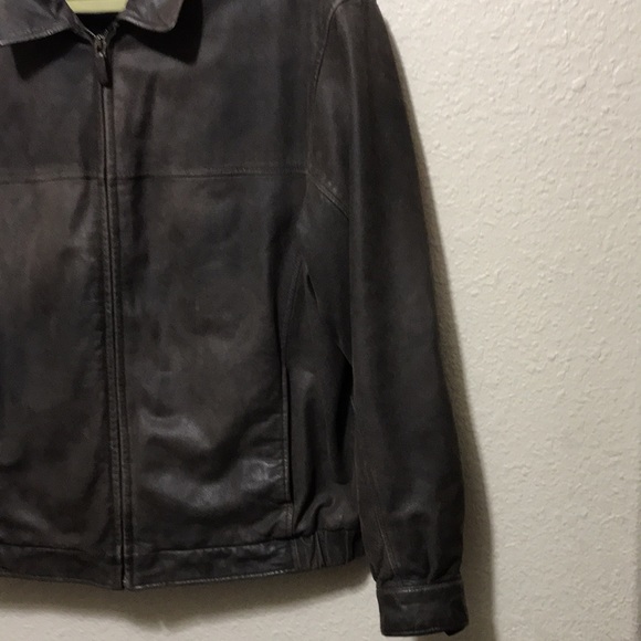 John Ashford Men's Vintage Brown Leather Bomber Jacket. Very Good Condition. - Picture 3 of 12